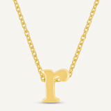 Avera - Avera Initial R Pendant Necklace In Polished Gold Finish - One Size - Gold - View 2