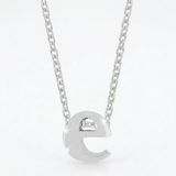 Avera Finish Initial E Pendant In Polished Silver — One Size / Silver — view 1