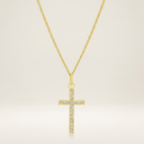 Avera Minimalist Simple Cross Pendant Necklace in Gold — One Size / Gold — view 1