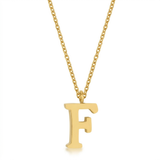 Avera - Avera Elaina Stainless Steel F Initial Necklace Gold - One Size - Gold - View 2