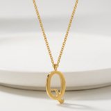 Avera - Avera Elaina Stainless Steel Q Initial Necklace Gold - One Size - Gold - View 2