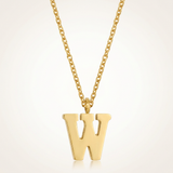 Avera - Avera Elaina Stainless Steel W Initial Necklace Gold Tone - One Size - Gold - View 2