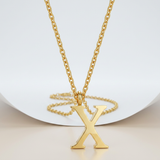 Avera - Avera Elaina Stainless Steel X Initial Necklace - One Size - Gold - View 2
