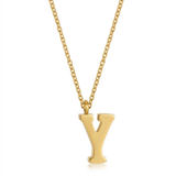 Avera - Avera Elaina Stainless Steel Y Initial Necklace Gold - One Size - Gold - View 2