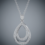 Avera - Avera Evening Teardrop Pendant In Polished Silver - One Size - Silver - View 2