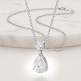 Avera - Avera Chandelier Pear Cubic Zirconia Pendant Necklace - One Size - Silver - View 2