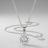 Avera Classic Solitaire Cubic Zirconia Pendant Necklace — One Size / Silver — view 2