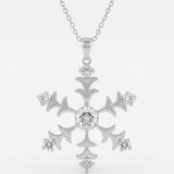 Avera - Avera Winter Elegance Snowflake Pendant in Sterling Silver - One Size - Silver - View 2