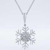 Avera - Avera Snowflake Cubic Zirconia Pendant in Sterling Silver - One Size - Silver - View 2