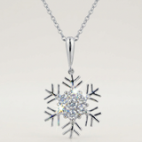 Avera Snowflake Cubic Zirconia Pendant in Sterling Silver — One Size / Silver — view 2