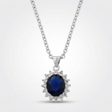 Avera - Avera Royal Wedding Pendant Elegant Blue Keepsake Necklace - One Size - Blue - View 2