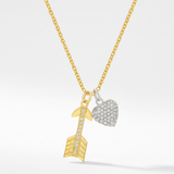 Avera - Avera Pave Heart and Arrow Pendant in Radiant Gold - One Size - Gold - View 2