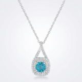 Avera - Avera Christal 1.2ct Cz Classic Necklace In Turquoise/Aqua - One Size - Turquoise/Aqua - View 2