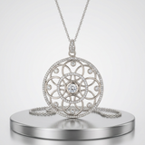 Avera - Avera 1.4 Ct Pendant Necklace With Interlocking Circles And Cubic Zirconia - One Size - Silver - View 2