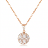 Avera Radiant CZ Disk Pendant Necklace in Pink — One Size / Pink — view 1