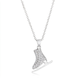 Avera - Avera Delicate .4Ct Plated Ice Skate Pendant Necklace - One Size - Silver - View 2
