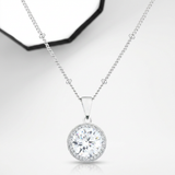 Avera 3Ct CZ Round Halo Satellite Pendant in Sterling Silver — One Size / Silver — view 1