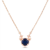 Avera Reversible Cubic Zirconia Reindeer Pendant Necklace — One Size / Dark Blue — view 1
