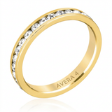 Avera Stylish Stackables Crystal Ring in Gold Finish — 4 / Gold — view 1