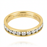 Avera Stylish Stackables Crystal Ring in Gold Finish — 4 / Gold — view 2