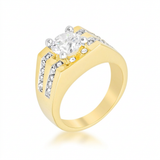 Avera Barracuda Cubic Zirconia Ring in Gold Finish — 7 / Gold — view 1
