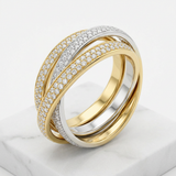 Avera Three Ring Two-tone Finish Eternity Set Collection — 5 / Gold — view 1