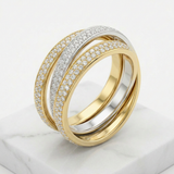 Avera Three Ring Two-tone Finish Eternity Set Collection — 5 / Gold — view 2