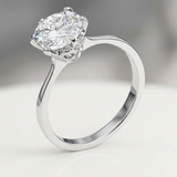 Avera Classique Radiant Cut Engagement Ring In Silver — 5 / Silver — view 1