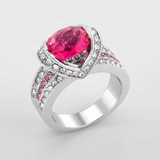 Avera Ovaline Ring in Pink Size 5 Statement Jewelry — 5 / Pink — view 2