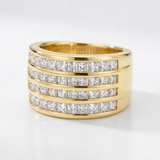 Avera Four Row Cubic Zirconia Cocktail Ring in Gold Finish — 5 / Gold — view 1