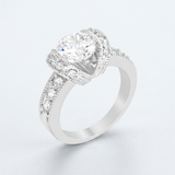 Tension Set Engagement Ring — 5 / Silver — view 1