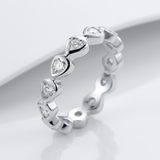 Avera Heart Eternity Ring In Polished Sterling Silver — 5 / Silver — view 2