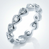 Avera Heart Eternity Ring In Polished Sterling Silver — 5 / Silver — view 3