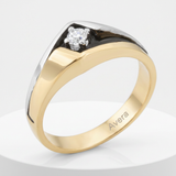 Avera Two-Tone Sleek Men's Ring in Polished Silver and Gold — 9 / Silver — view 1