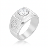 Avera Iron Man Cubic Zirconia Ring in Sterling Silver Finish — 8 / Silver — view 1