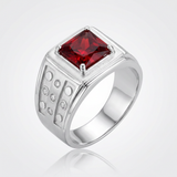 Avera Iron Man Cubic Zirconia Ring in Sterling Silver Finish — 8 / Silver — view 2