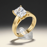 Cubic Zirconia Radiant Solitaire Ring — 5 / Gold — view 1