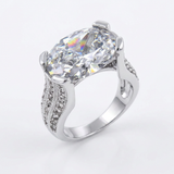 Avera Oval Triplet Cubic Zirconia Ring in Sterling Silver — 5 / Silver — view 1