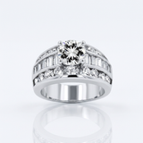 Avera Radiant Solitaire Luxurious Engagement Ring — 5 / Silver — view 1