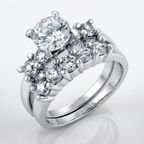 Avera Timeless Elegance Classic Wedding Set in Sterling Silver — 5 / Silver — view 1