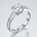 Avera Radiant Brilliance Cubic Zircon Engagement Ring — 5 / Silver — view 1