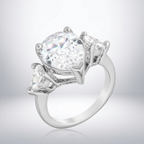 Avera Cubic Zirconia Pear Triplet Ring in Sterling Silver — 5 / Silver — view 1