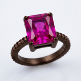 Avera Radiant Cut Engagement Ring In Dark Brown Finish — 5 / Dark Brown — view 1