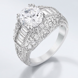 Avera Dannicka Engagement Ring In Radiant Silver Finish — 5 / Silver — view 1