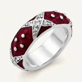 Avera Marbled Enamel Ring in Crimson Red Size 5 — 5 / Red — view 1