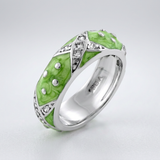 Avera Marbled Apple Enamel Ring in Open Green Size 5 — 5 / Open Green — view 1