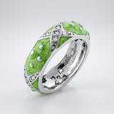Avera Marbled Apple Enamel Ring in Open Green Size 5 — 5 / Open Green — view 2
