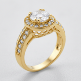 Pave Halo Vintage Crown Ring — 5 / Gold — view 2