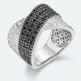 Avera Cross Pattern Cocktail Ring in Grey Statement Jewelry — 5 / Grey — view 1