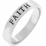 Avera Faith Fashion Band Sterling Silver Ring — 4 / Silver — view 1